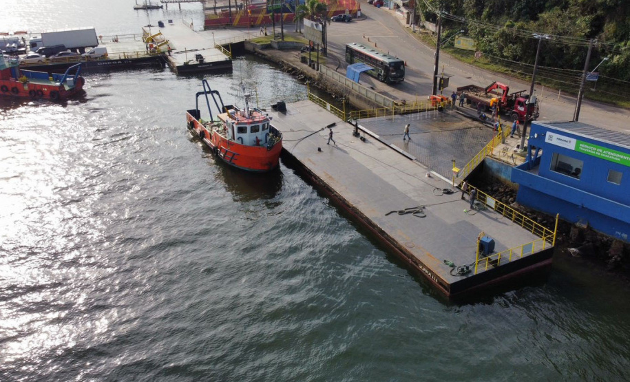 Ferry boat de Guaratuba opera normalmente após troca de ponte