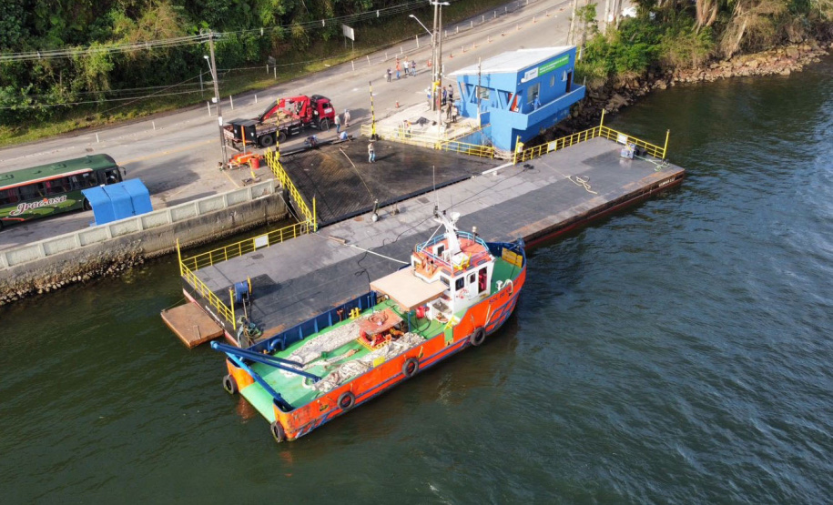 Ferry boat de Guaratuba opera normalmente após troca de ponte