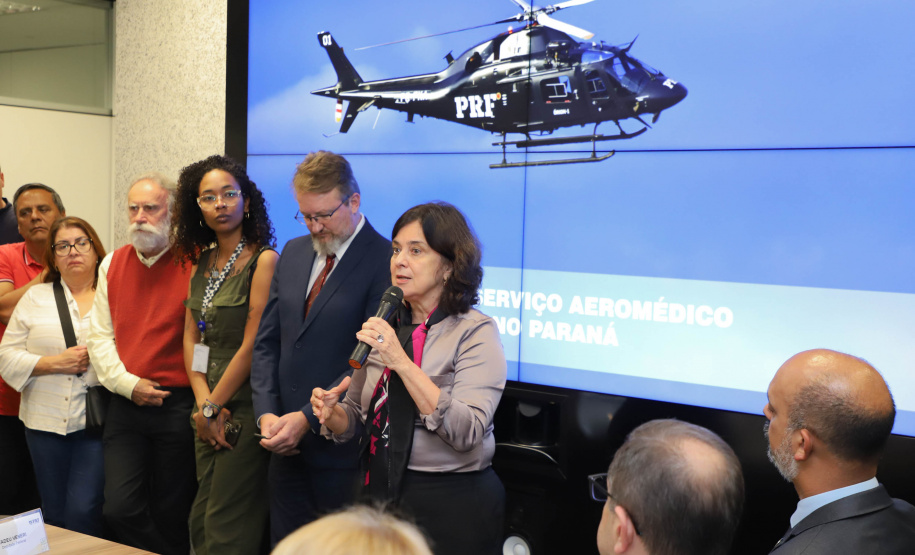 Vice Governador Darci Piana participa de encontro com os parceiros envolvidos na retomada do Serviço Aeromédico da PRF no Paraná - Foto: Ari Dias/AEN