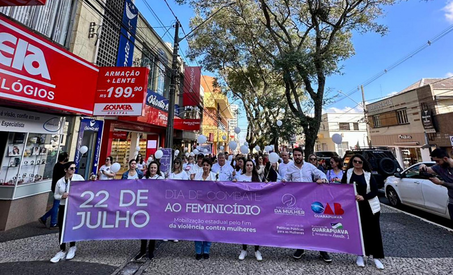 GUARAPUAVA - 22 - 07- 2023 - programação da Campanha Paraná Unido no Combate ao Feminicídio