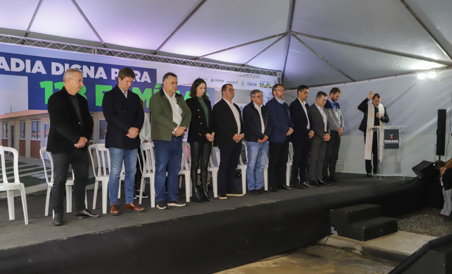 Lapa, 10 de agosto de 2023 - O governo do Paraná realiza na Lapa a entrega de 118 moradias populares, sendo 94 por meio do programa Casa Fácil.