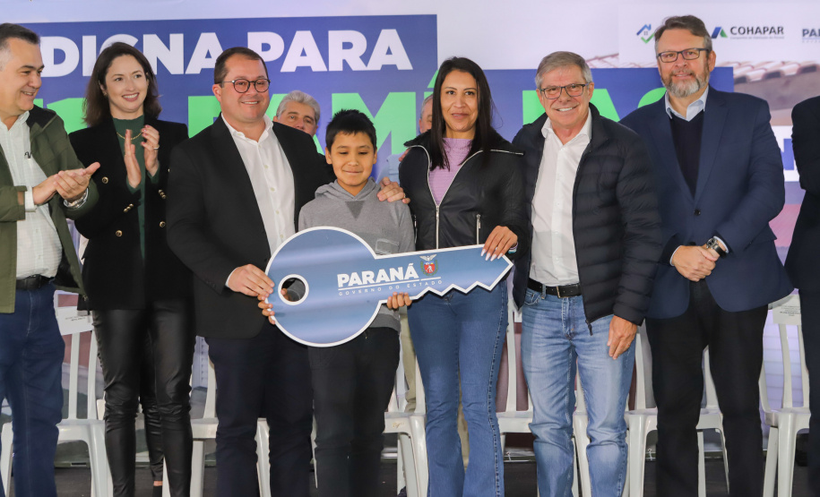 Lapa, 10 de agosto de 2023 - O governo do Paraná realiza na Lapa a entrega de 118 moradias populares, sendo 94 por meio do programa Casa Fácil.