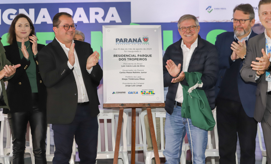 Lapa, 10 de agosto de 2023 - O governo do Paraná realiza na Lapa a entrega de 118 moradias populares, sendo 94 por meio do programa Casa Fácil.