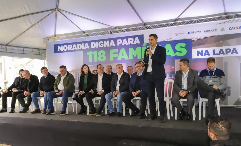 Lapa, 10 de agosto de 2023 - O governo do Paraná realiza na Lapa a entrega de 118 moradias populares, sendo 94 por meio do programa Casa Fácil.