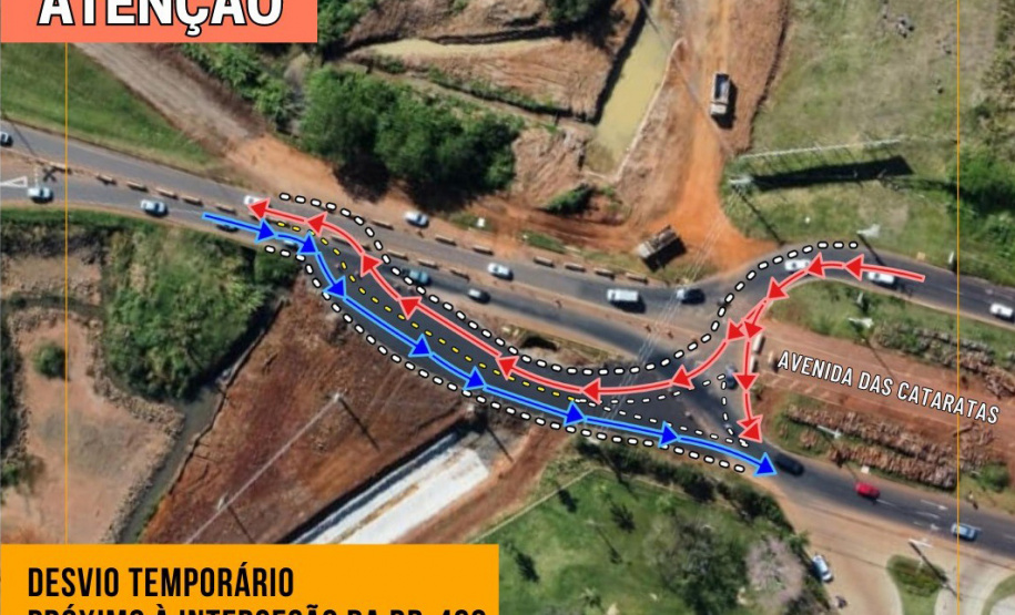 Serviços da nova Perimetral Leste de Foz do Iguaçu alteram tráfego na BR-469