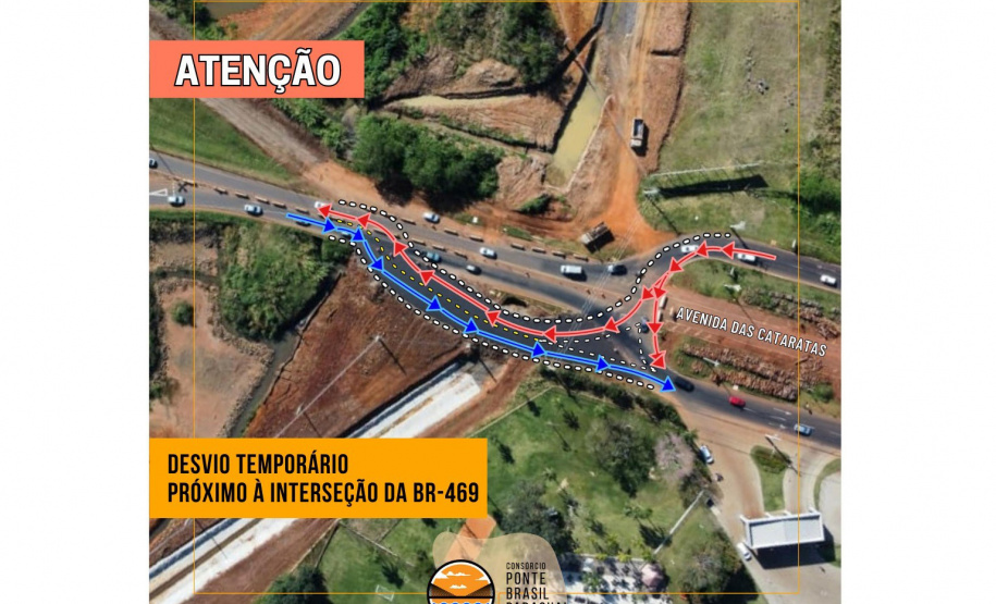 Serviços da nova Perimetral Leste de Foz do Iguaçu alteram tráfego na BR-469