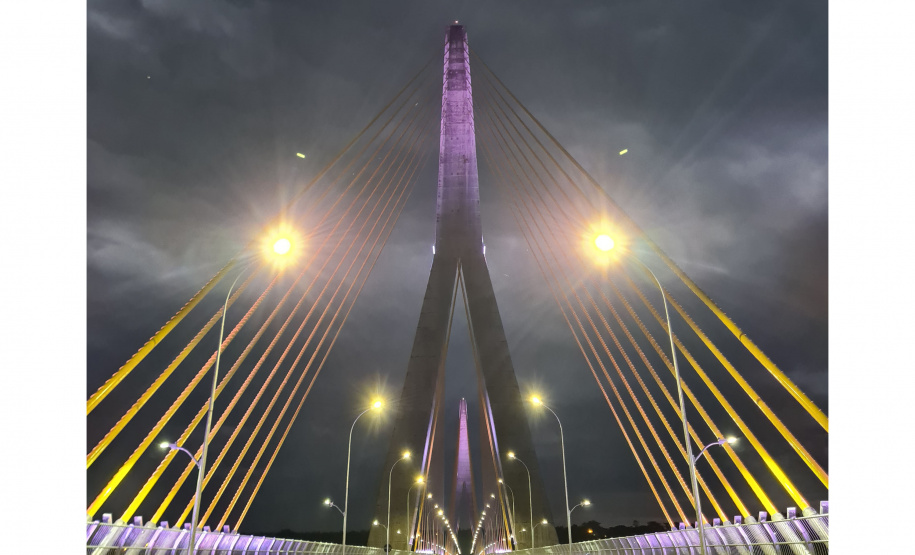 Teste de iluminação cênica marca fim dos trabalhos na Ponte da Integração Brasil