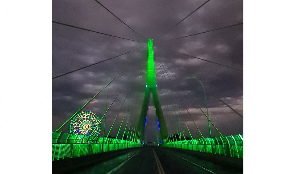 Teste de iluminação cênica marca fim dos trabalhos na Ponte da Integração Brasil