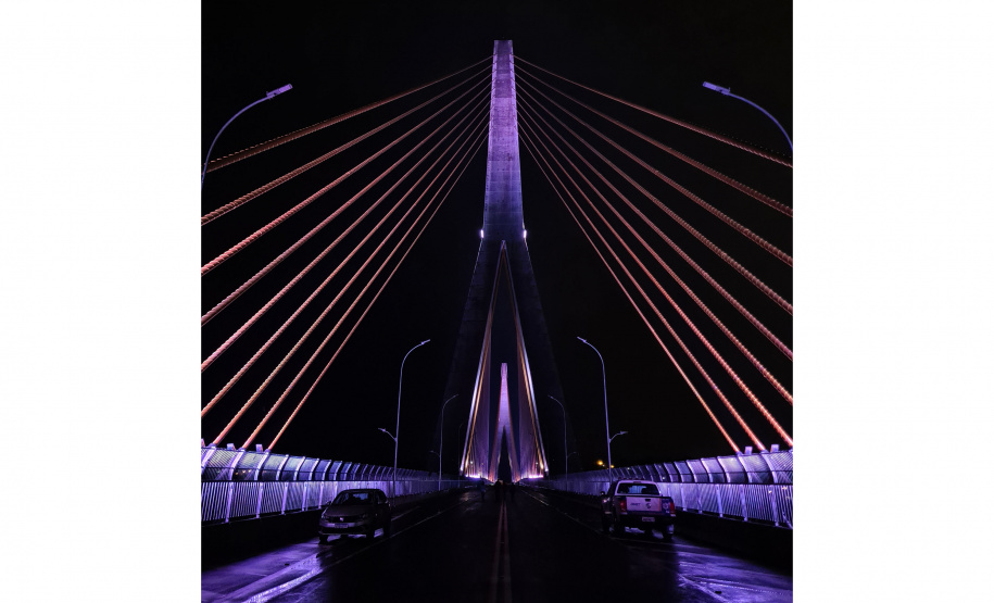 Teste de iluminação cênica marca fim dos trabalhos na Ponte da Integração Brasil