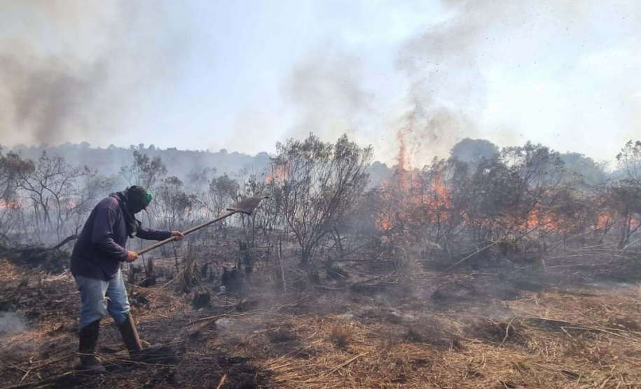 O IAT promoveu nesta quarta-feira (23) uma nova ação de queimada controlada no Parque Estadual de Vila Velha.