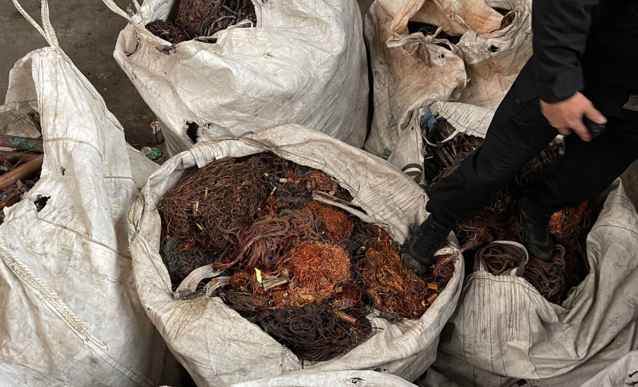 PCPR apreende 10 toneladas de fio de cobre em Pinhais