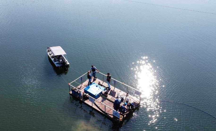 Captação flutuante da Sanepar reforça abastecimento em Saudade do Iguaçu