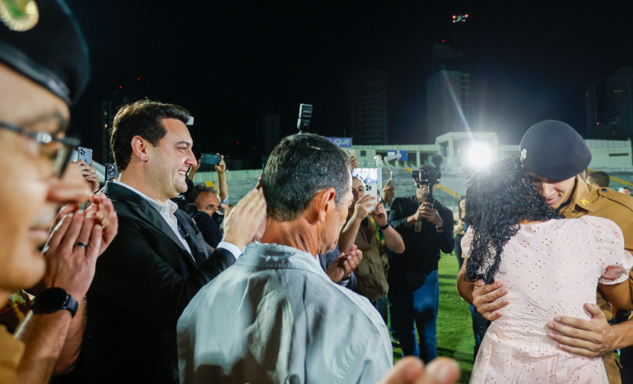 Governador Carlos Massa Ratinho Junior participa da cerimônia que marca a conclusão do treinamento dos novos policiais militares.