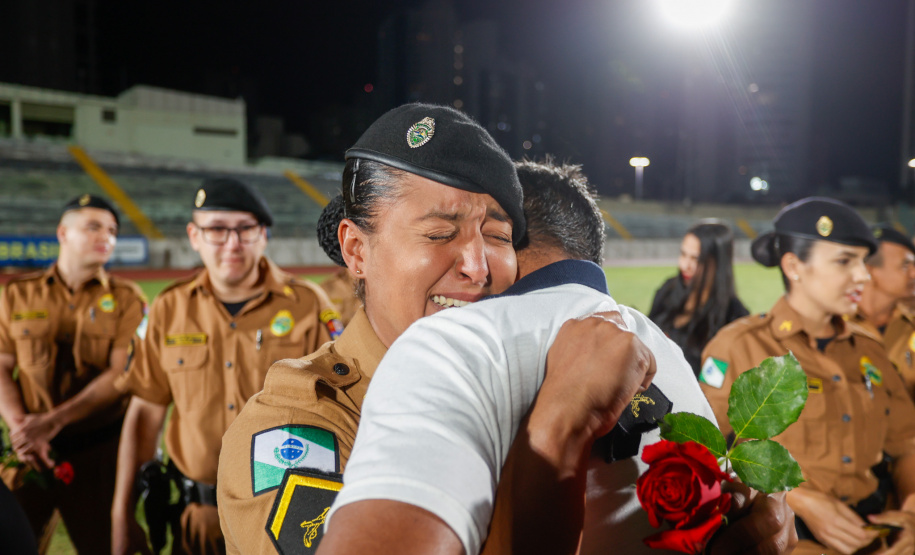 Governador Carlos Massa Ratinho Junior participa da cerimônia que marca a conclusão do treinamento dos novos policiais militares.