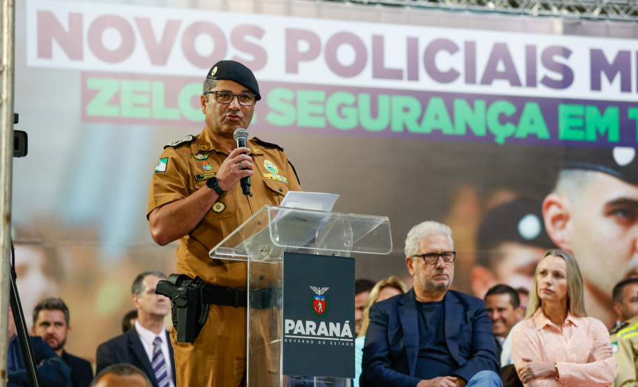Governador Carlos Massa Ratinho Junior participa da cerimônia que marca a conclusão do treinamento dos novos policiais militares.