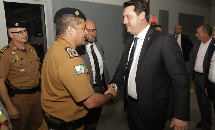 Curitiba, 12 de setembro de 2023 - O governador Carlos Massa Ratinho Jr. participa da formatura de soldados da Polícia Militar do Paraná na Ligga Arena.