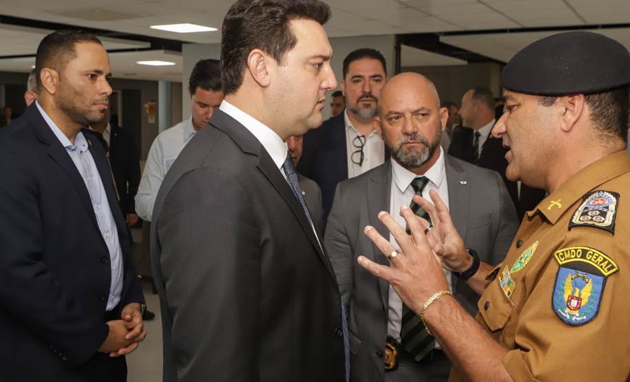 Curitiba, 12 de setembro de 2023 - O governador Carlos Massa Ratinho Jr. participa da formatura de soldados da Polícia Militar do Paraná na Ligga Arena.