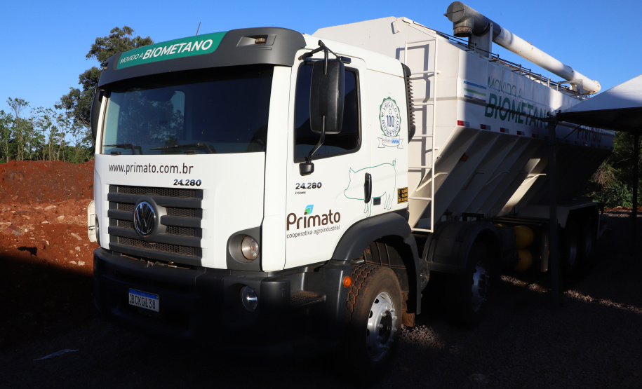 inauguração de mais um sistema para a produção de biogás e biometano, instalado na Granja Angst, em Toledo, no Oeste do Paraná.