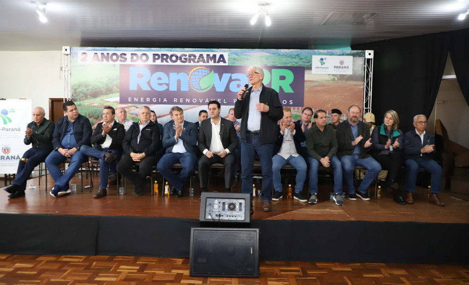 inauguração de mais um sistema para a produção de biogás e biometano, instalado na Granja Angst, em Toledo, no Oeste do Paraná.