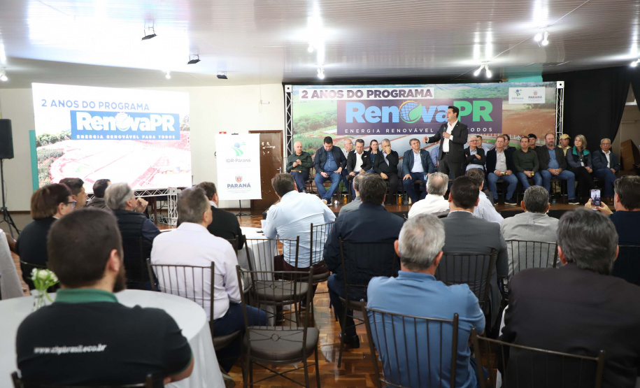 inauguração de mais um sistema para a produção de biogás e biometano, instalado na Granja Angst, em Toledo, no Oeste do Paraná.