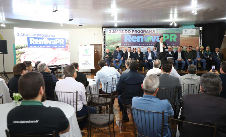 inauguração de mais um sistema para a produção de biogás e biometano, instalado na Granja Angst, em Toledo, no Oeste do Paraná.