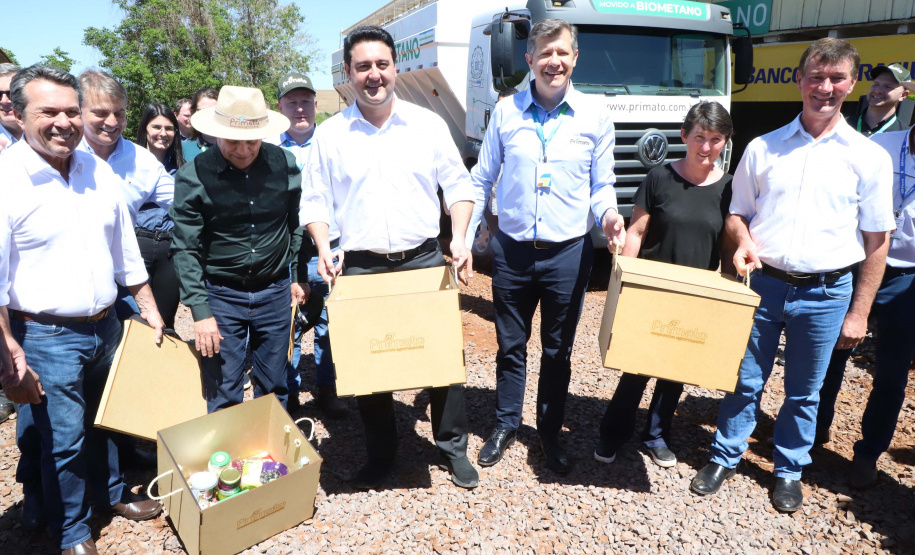 inauguração de mais um sistema para a produção de biogás e biometano, instalado na Granja Angst, em Toledo, no Oeste do Paraná.