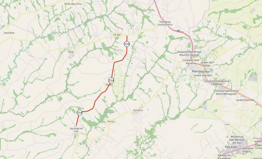 PR-554 São Jorge do Ivaí a Presidente Castelo Branco