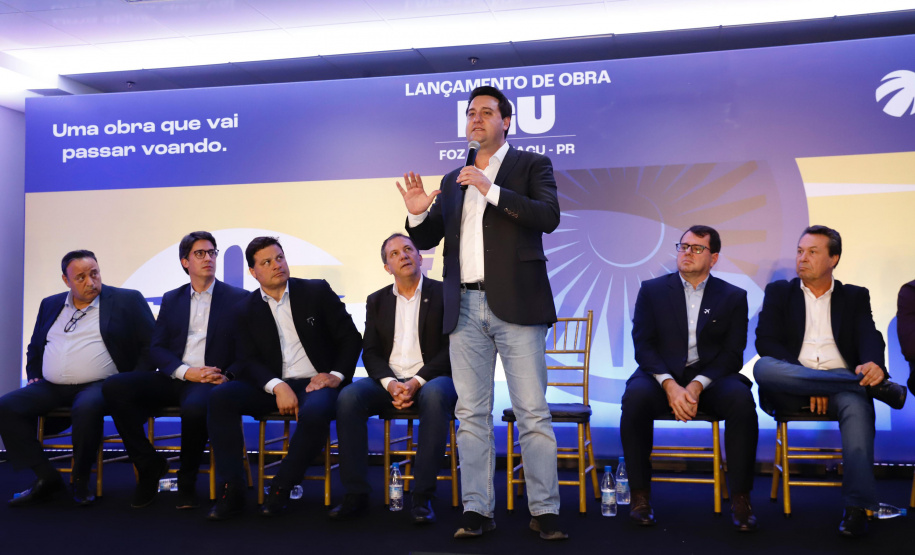 O governador Carlos Massa Ratinho Junior participou nesta terça-feira (19) do evento de início das obras de ampliação do Aeroporto Internacional de Foz do Iguaçu – Cataratas, no Oeste