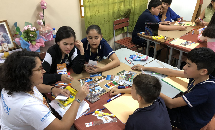 Com ONU-Habitat e Paraná, crianças propõem praças para inclusão de imigrantes em Foz do Iguaçu