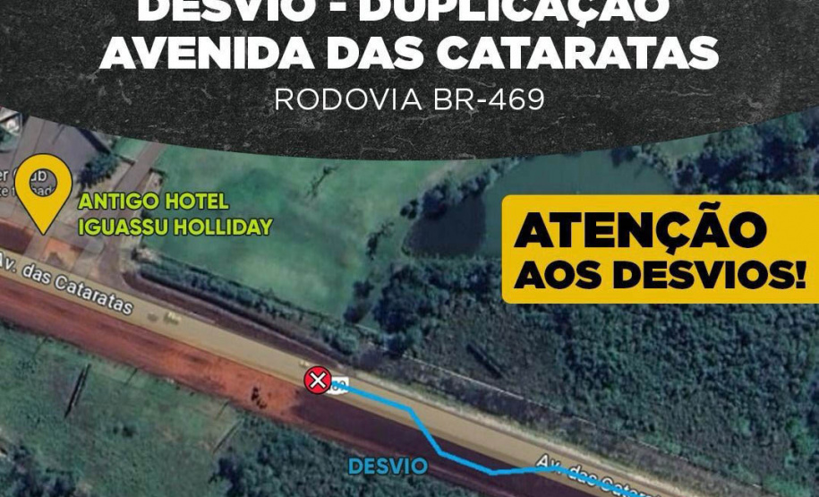 Duplicação da BR-469 tem novo desvio em Foz do Iguaçu a partir de segunda-feira