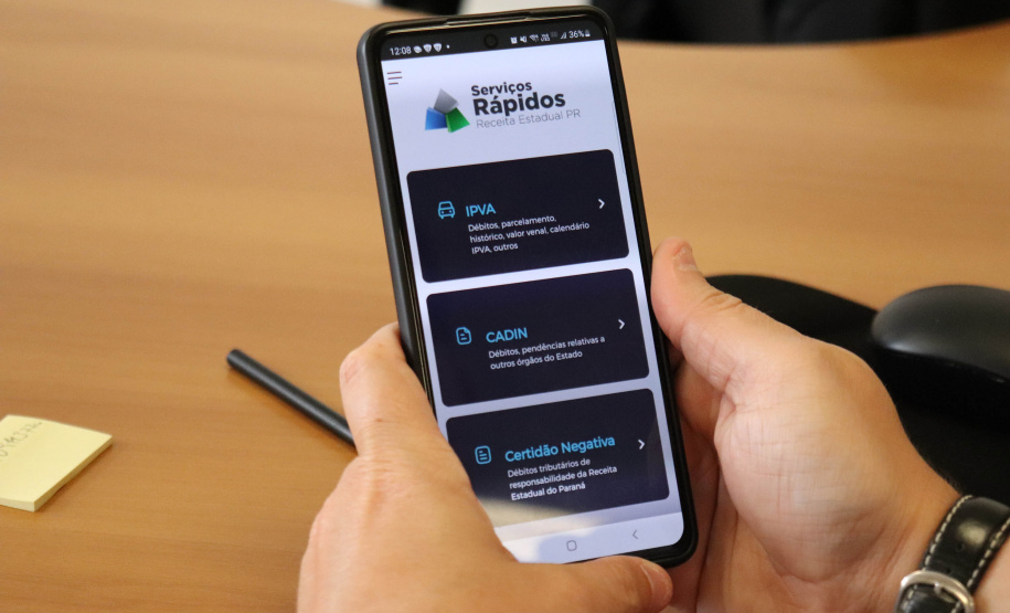 63,6 mil guias do IPVA foram emitidas pelo aplicativo Serviços Rápidos da Receita Estadual do Paraná