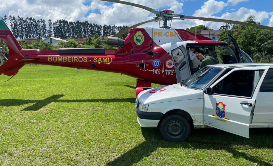 Paraná está ajudando nos atendimentos em Santa Catarina com equipe aérea e helicóptero