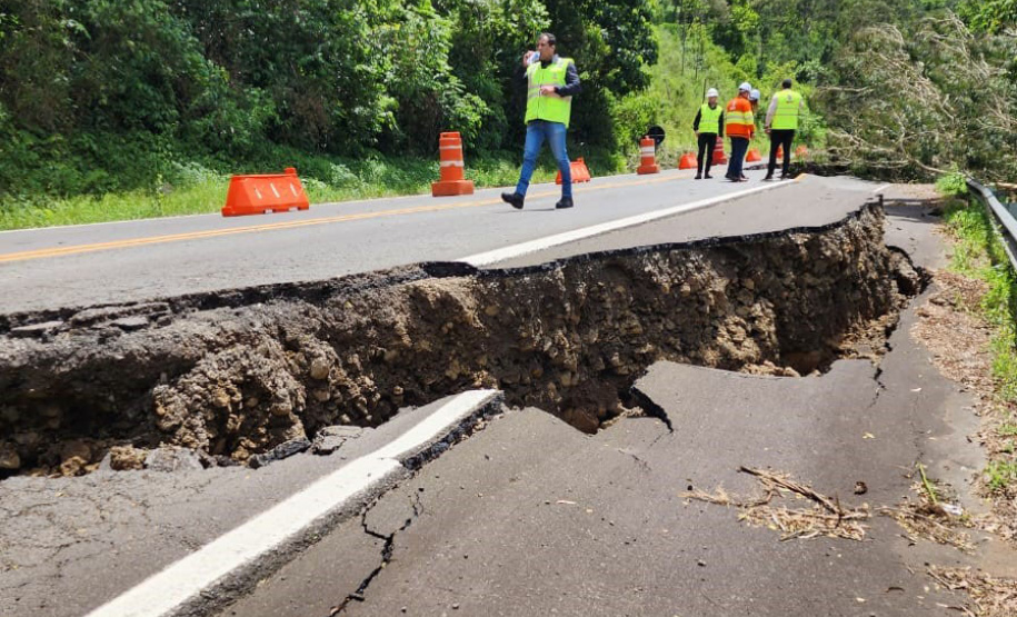 DER reforça necessidade de interdição da PR-170 em Pinhão