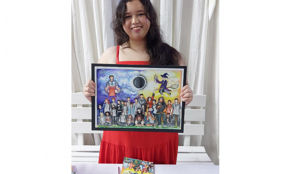 Alunos da rede estadual distribuem autógrafos em evento de lançamento de livros autorais