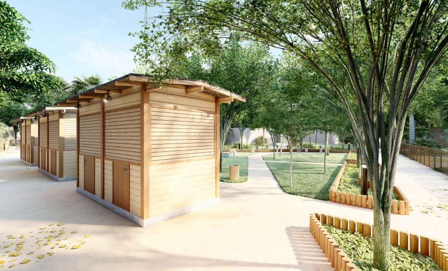 Projeto de como ficarão as novas praças de lazer da Ilha do Mel, em Paranaguá.