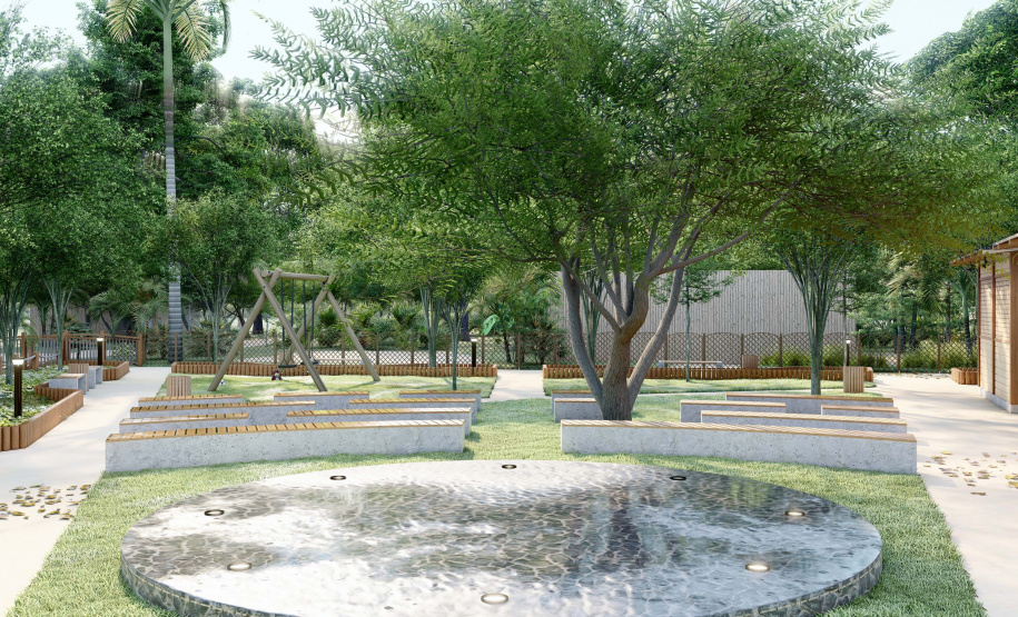 Projeto de como ficarão as novas praças de lazer da Ilha do Mel, em Paranaguá.