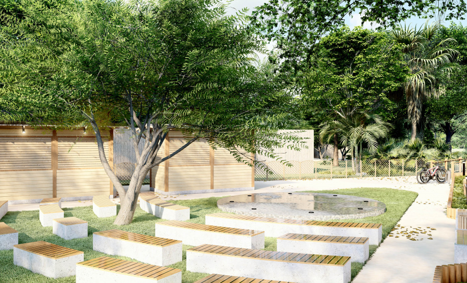 Projeto de como ficarão as novas praças de lazer da Ilha do Mel, em Paranaguá.