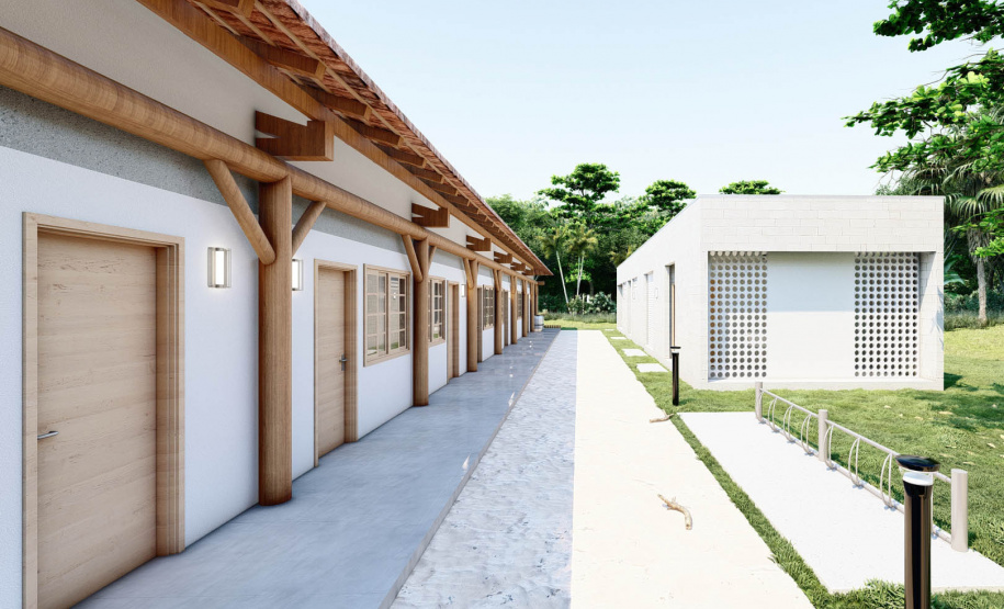 Projeto de como ficarão as novas praças de lazer da Ilha do Mel, em Paranaguá.