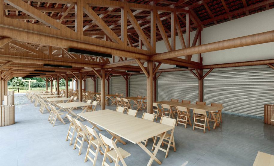 Projeto de como ficarão as novas praças de lazer da Ilha do Mel, em Paranaguá.