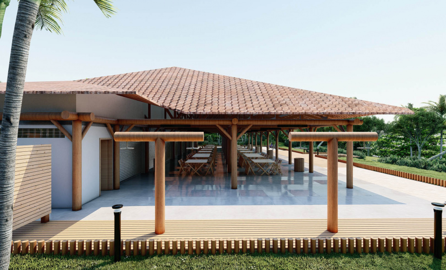 Projeto de como ficarão as novas praças de lazer da Ilha do Mel, em Paranaguá.