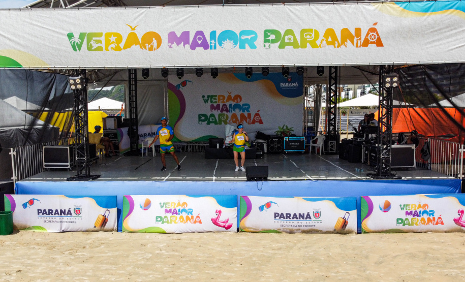 Matinhos, 27 de janeiro de 2024 - Estrutura da Arena Verão Maior Paraná em Caiobá.