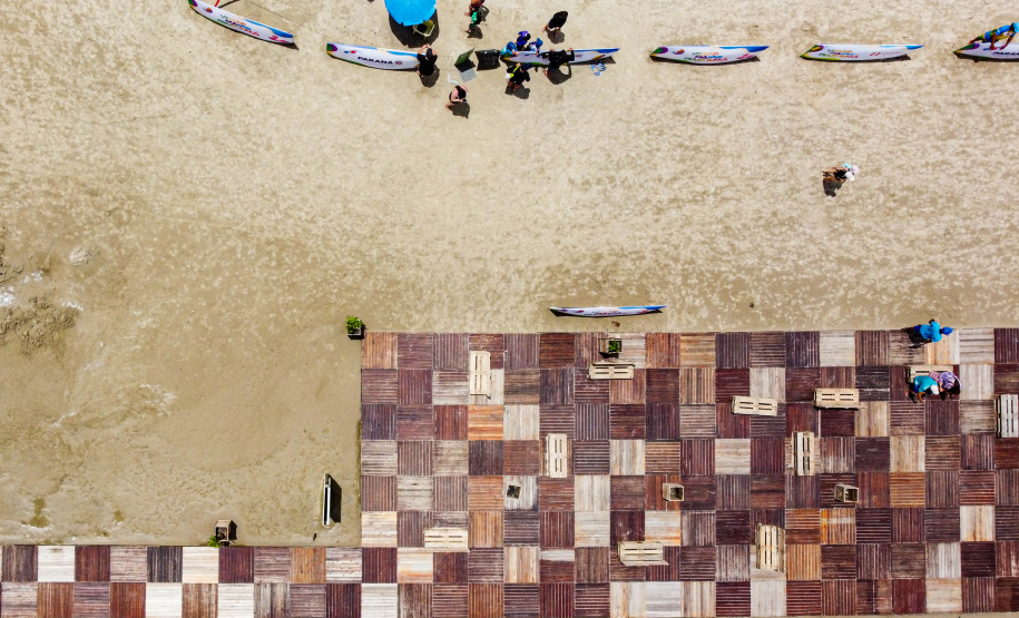 Matinhos, 27 de janeiro de 2024 - Estrutura da Arena Verão Maior Paraná em Caiobá.