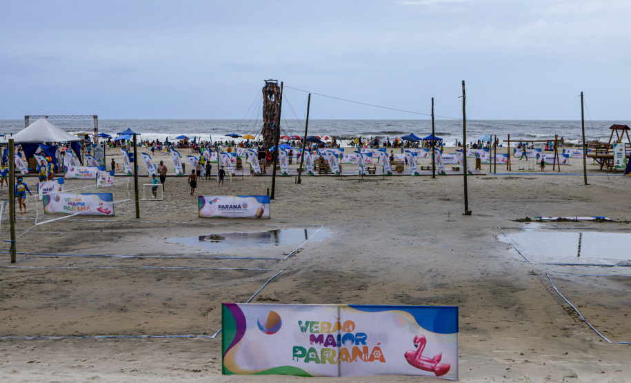 Matinhos, 26 de janeiro de 2024 - Estrutura da Arena Verão Maior Paraná em Caiobá.