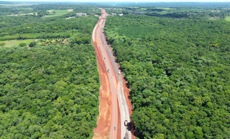 Duplicação BR-469 Duplicação da Rodovia das Cataratas chega a 24,76% de execução