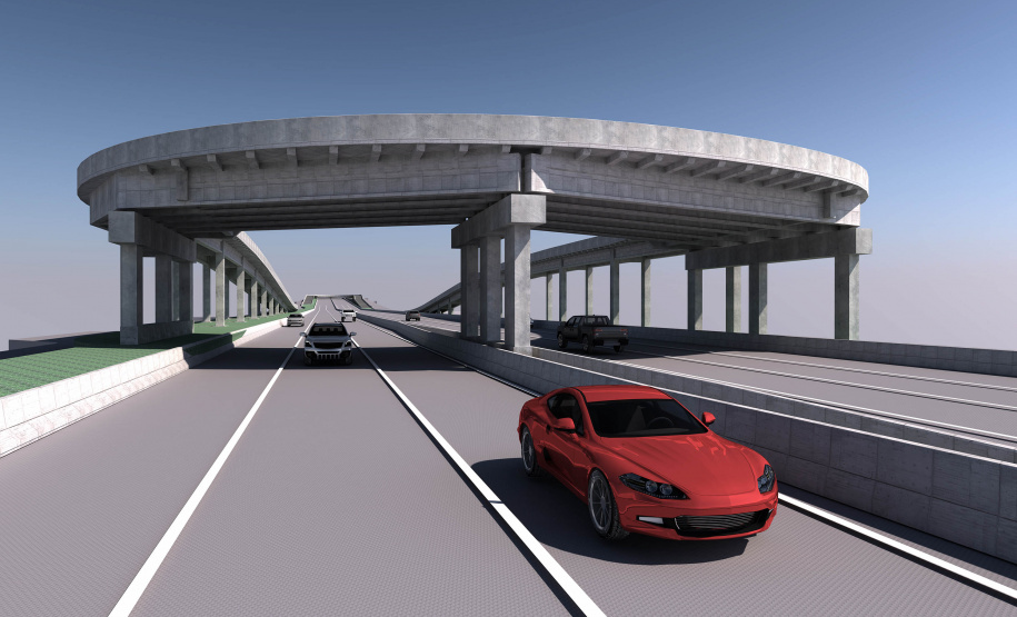 Novos viadutos de Sarandi já têm pilares visíveis a condutores da BR-376