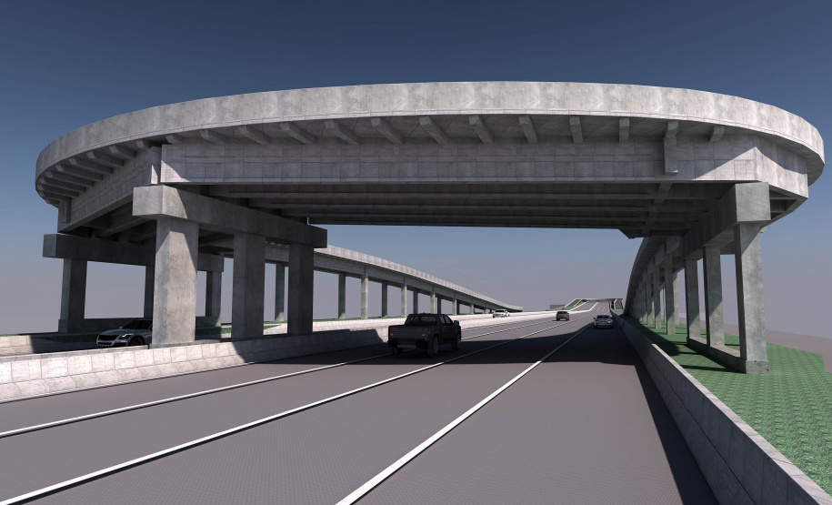 Novos viadutos de Sarandi já têm pilares visíveis a condutores da BR-376