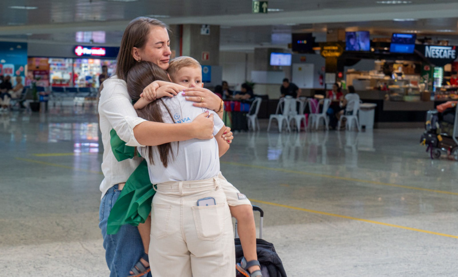 Embarque dos alunos do programa Ganhando o Mundo.
