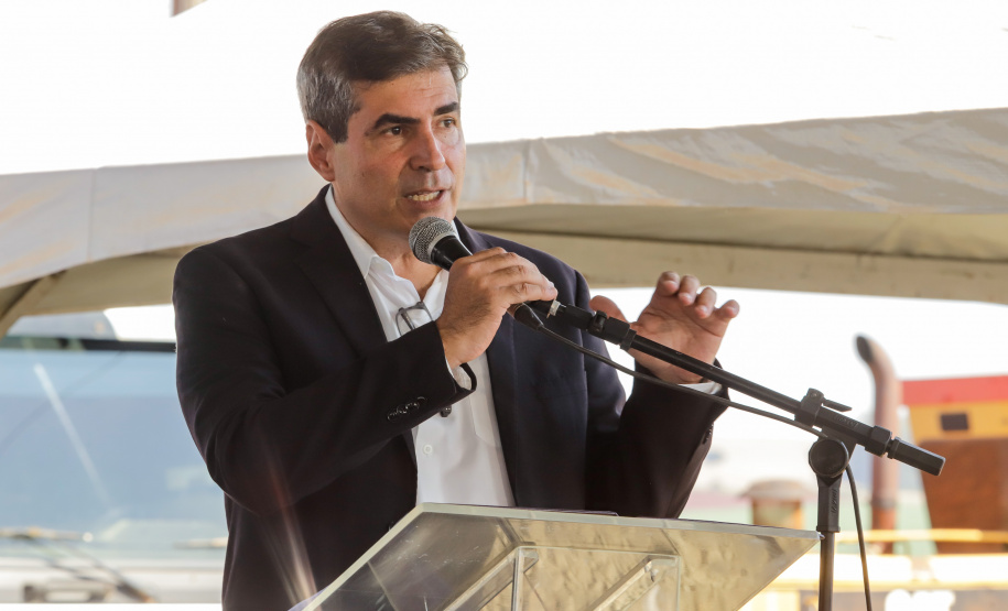 O governador Carlos Massa Ratinho Junior participou nesta quinta-feira (14) do lançamento da pedra fundamental do novo empreendimento do grupo J.Macêdo em Londrina, no Norte do Estado.