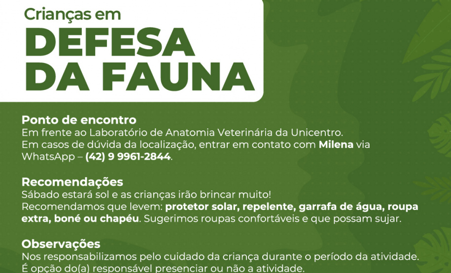 UNICENTRO DEFESA DA FAUNA