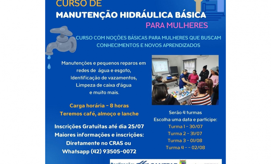 SANEPAR CURSO DE MANUTENÇÃO HIDRÁULICA MULHERES